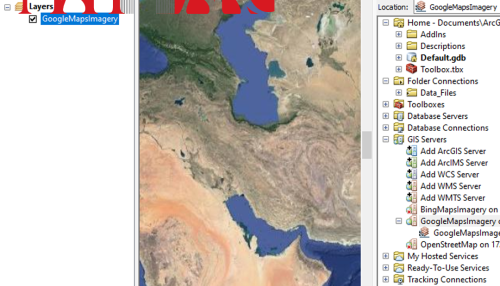 فراخوانی تصاویر Google Earth در نرم افزار ArcGIS